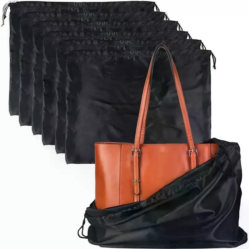 Silk Cloth Dust Bags Fashion Dustproof Travel Drawstring Pouch Thick Dust Cover Storage Bags Handbags