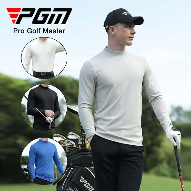 

PGM Autumn Winter Men Training Golf Shirt Male Stretch Slim Underwear Crew-Neck Long Sleeve Golf Tops Casual Outdoor Clothing