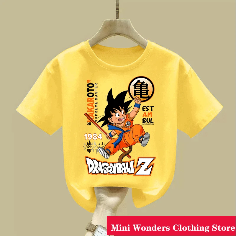 Dragon Ball Z Goku Kinder-T-Shirt, kurzärmliges T-Shirt mit Anime-Aufdruck, perfekt für Anime-Fans. Sommerliches, lässiges Baumwoll-T-Shirt – Detail 10