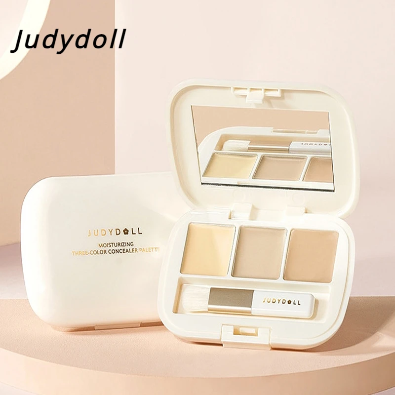 Judydoll-Crème anti-cernes pour les yeux, 3 couleurs, plaque d'émulsification, marques d'acné, cernes, maquillage hydratant