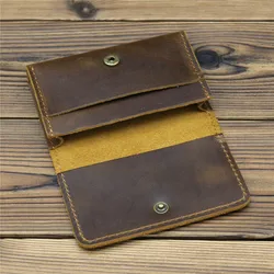 Men's Card Holder Driver's License Leather Sleeve First Layer Leather Organ Credit Bank Card Holder Coin Purse 1070