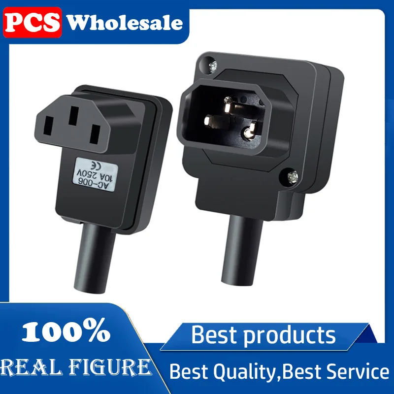 Black Copper 10A 250V IEC320-C13/C14 Rewirable UPS/PDU Cable, Male and Female AC Power Socket Plug