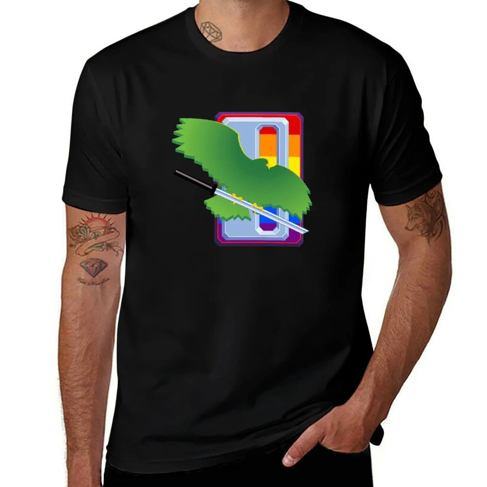

Battletech Mechwarrior Clan Jade Falcon Pride Emblem LGBTQIA+ T-Shirt plain fashion shirts street wear vintage t shirt men