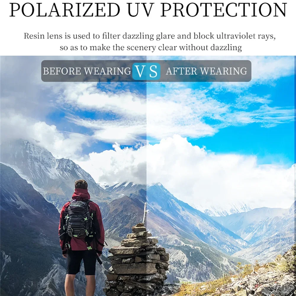 DINRGO Mirror Red Lens Men Sports Sunglasses Polarized Outdoor UV400 Driving Goggles Classic  Shades for Women