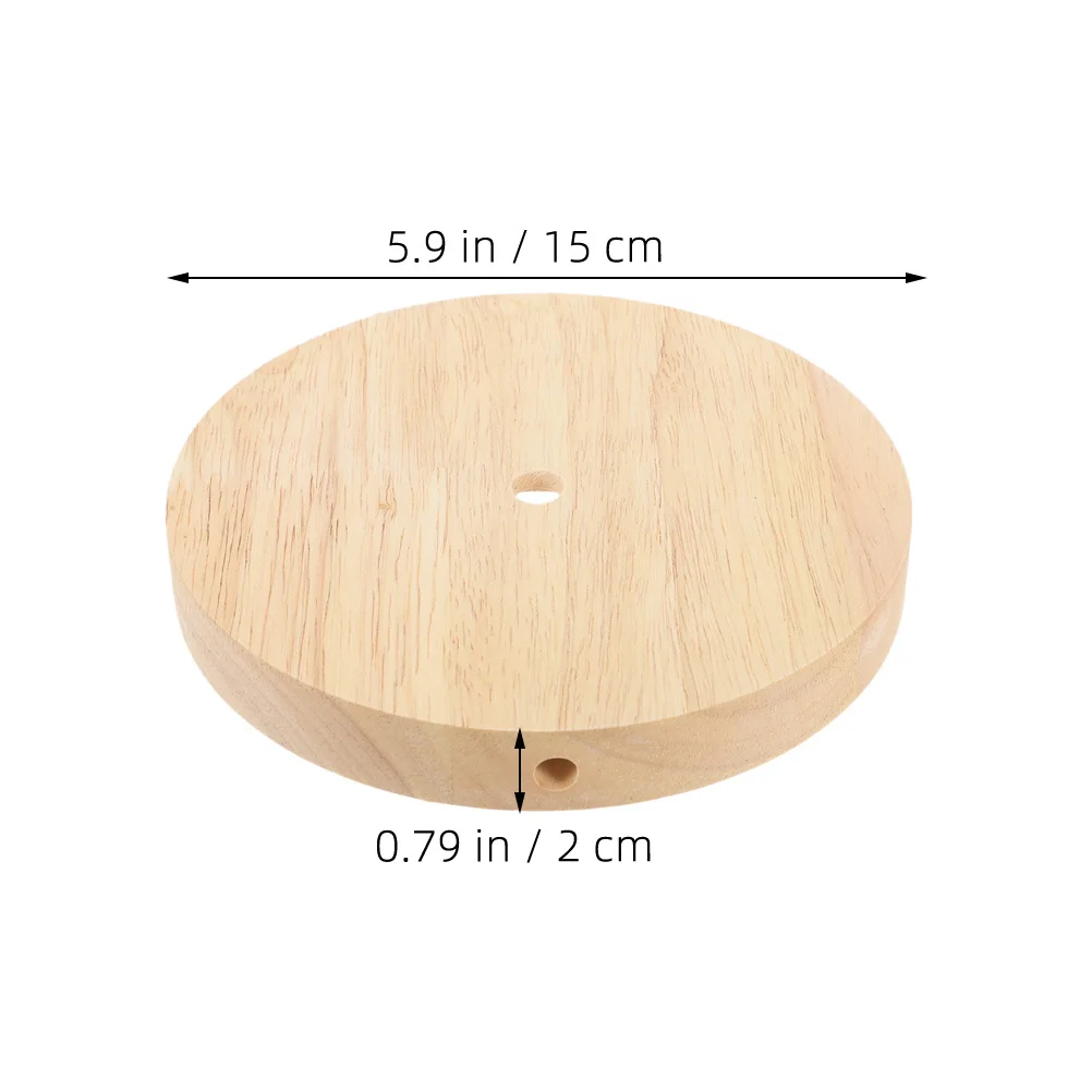 2pcs Wooden Table Lamp Solid Wood Round Led Display Holder Smooth Edges Diy Lamp Base For Home Office Night Light Decor Wood