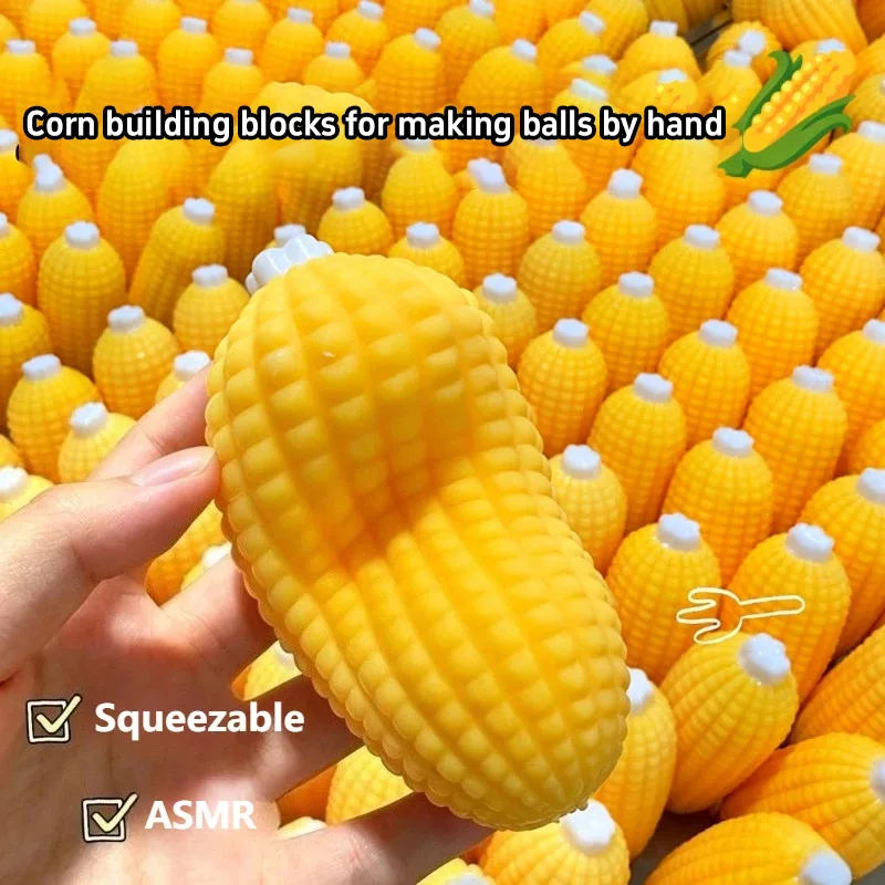 Realistic Corn Squishy Stress Reliever Handmade Sensory Fidget with Crunchy Crackling Sound Sound-Activated Decompression Gadget