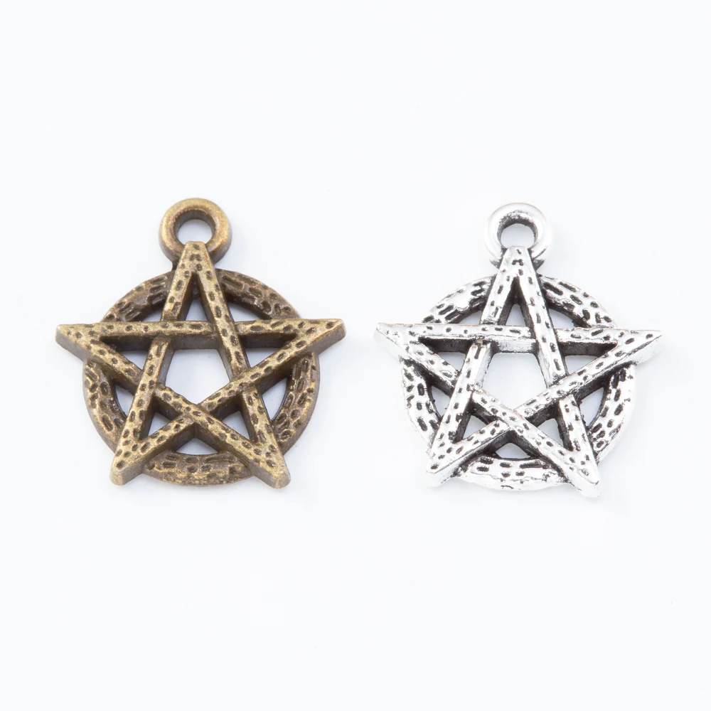 40pieces（stars）vintage zinc alloy charm metal pendant DIY jewelry discovery making accessories1547