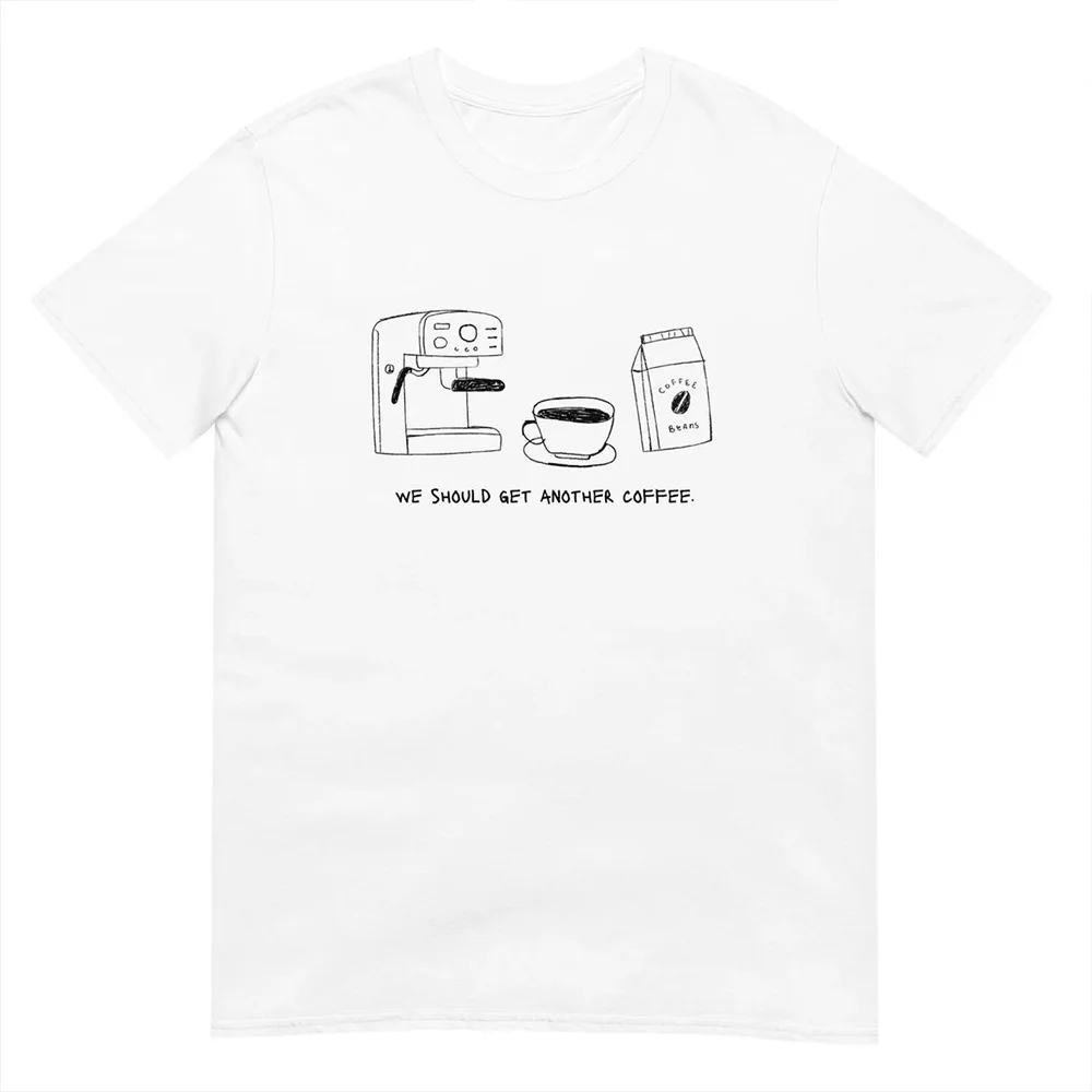 More Espresso Less Depresso Aesthetic Coffee Lover Graphic Tees Unisex Men Women White Short Sleeve Loose Cotton Casual T Shirts