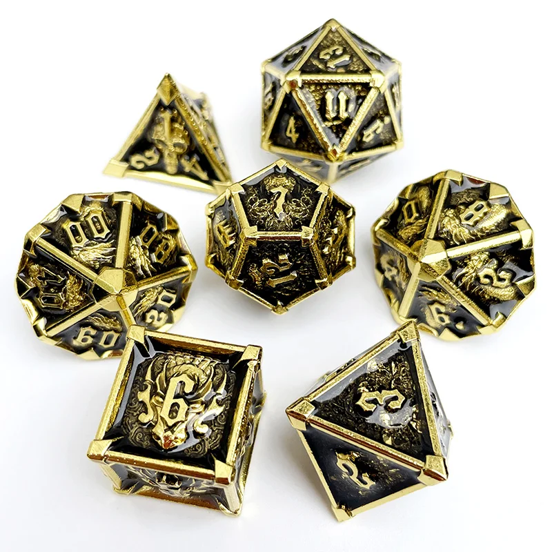 

7 шт., набор металлических многогранных кубиков DND для ролевых игр, подарки Dungeons And Dragons, ролевые игры, настольные игры, развлекательные аксессуары