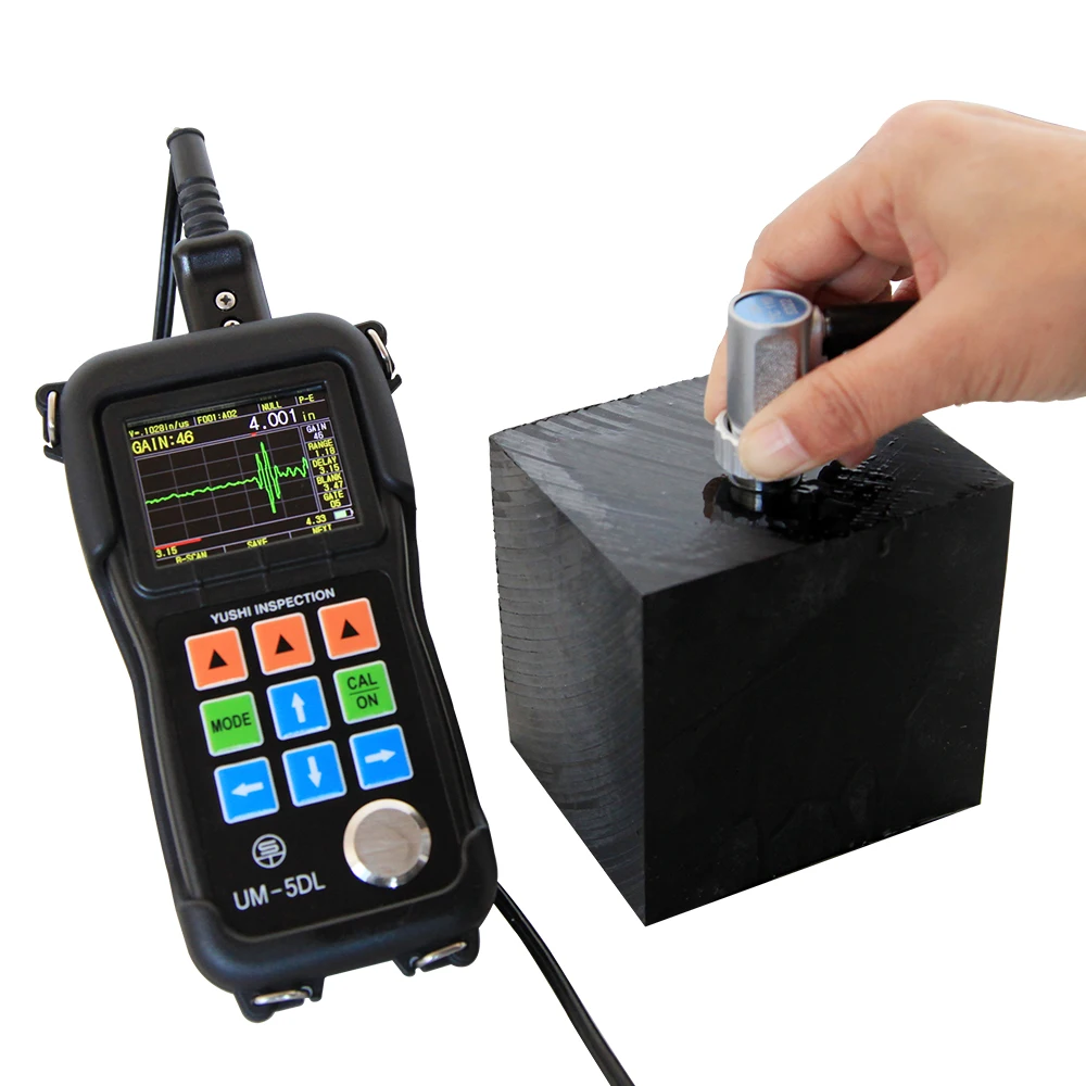 

yushi um-5 high resolution 0.01mm digital color ab scan ultrasonic thickness gauge for PE plastic material