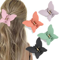 1pc 6.8cm Matte Butterfly Hair Claws Clips Women Girls Headwear Hair Clip Barrettes Hair Clamps Ponytail Holder Hair Accessories