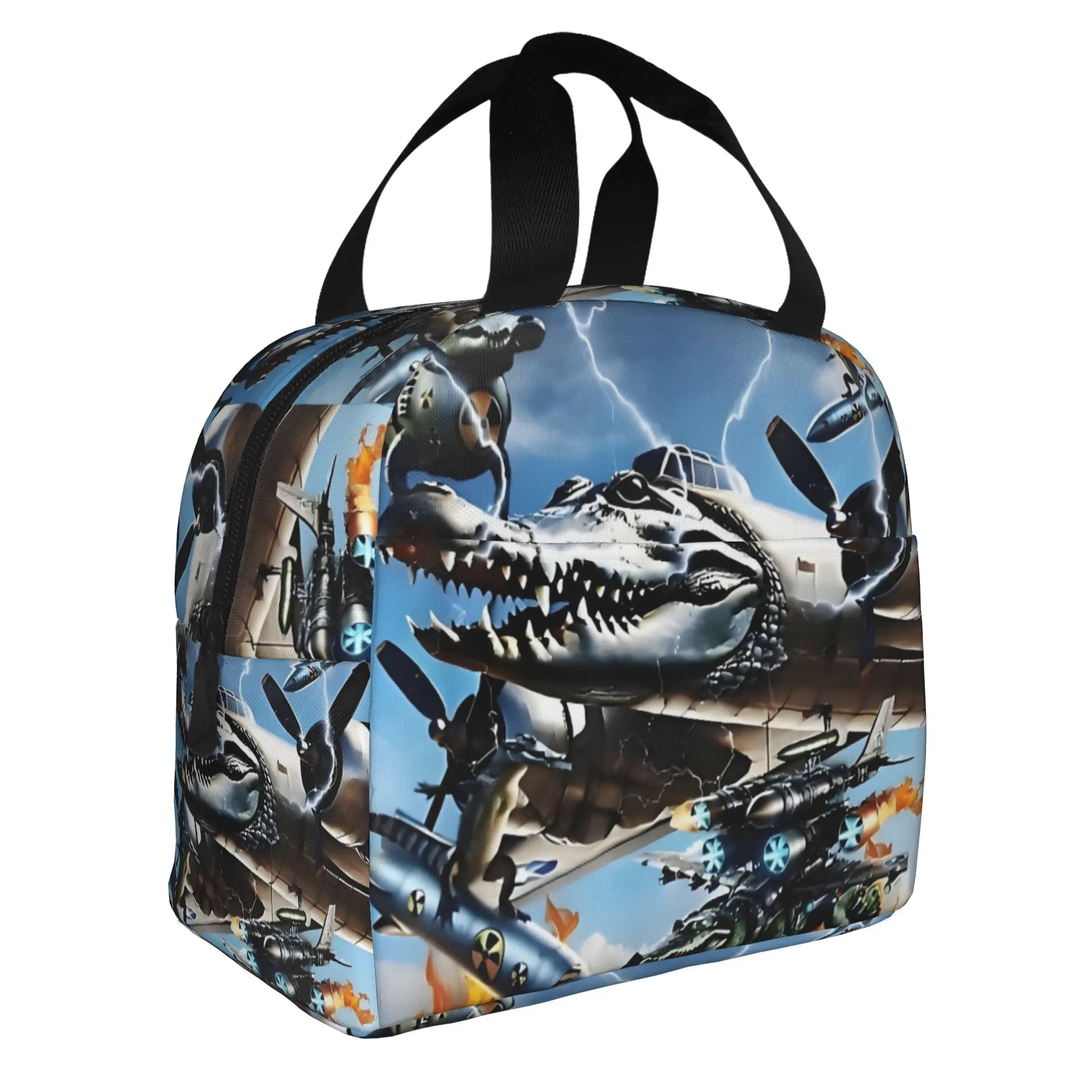 Custom Bombardiro Crocodilo Lunch Bag Women Meme Brainrot Cooler Thermal Insulated Lunch Box for Adult Office