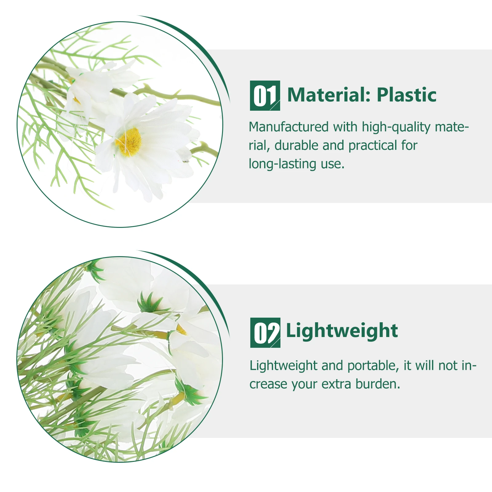 

5pcs Fake Chamomile Flowers Home Decor Living Room Decoration Simulation Flower Adorn For Party Dance Outdoor Birthday