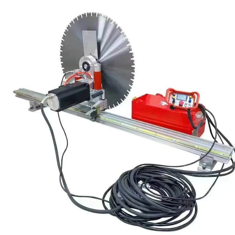 Professional High Frequency Electric Wall Saw Machine For Reinforced Concrete Cutting 1000mm Blade Track Sawing Tooling