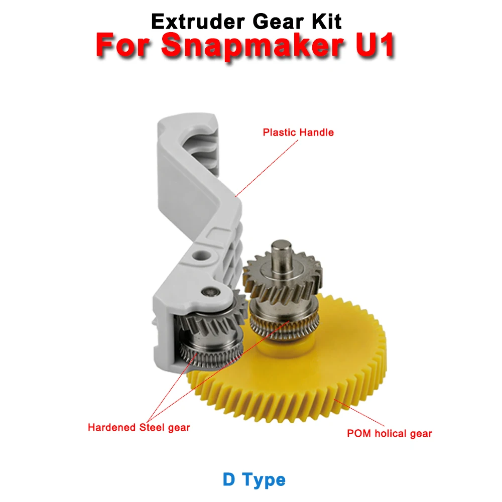 Upgrade-Extruder-Zahnradsatz für Snapmaker U1 SKD11 Gehärteter Stahl Nano-Beschichtete Zähne CNC-Griff POM-Schrägverzahntes Zahnrad für U1 3D-Drucker – Detail 14
