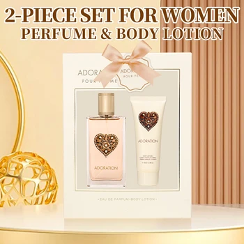 ערכות הבושם של נשים 3.4fl.oz eau de parfum ספריי edp ו 2.8fl. קרם גוף גדול להגדיר 2 יח 'מתנה לנשים ארוך