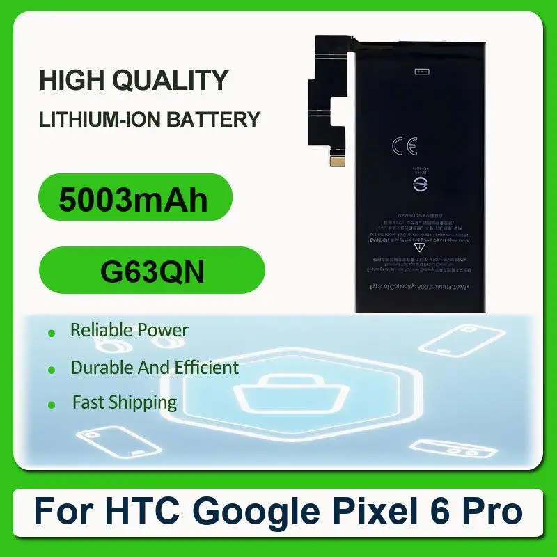 Replacement Mobile Phone Battery For HTC For Google Pixel 6 Pro G63QN 5003mAh