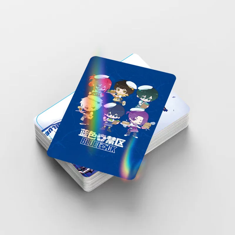 สติกเกอร์การ์ดโลโม่อนิเมะญี่ปุ่น BlueLock 124 ชิ้น พร้อมโปสการ์ด ข้อความ รูปภาพ ของขวัญสำหรับแฟนเกม ของสะสมการ์ด ของเล่น