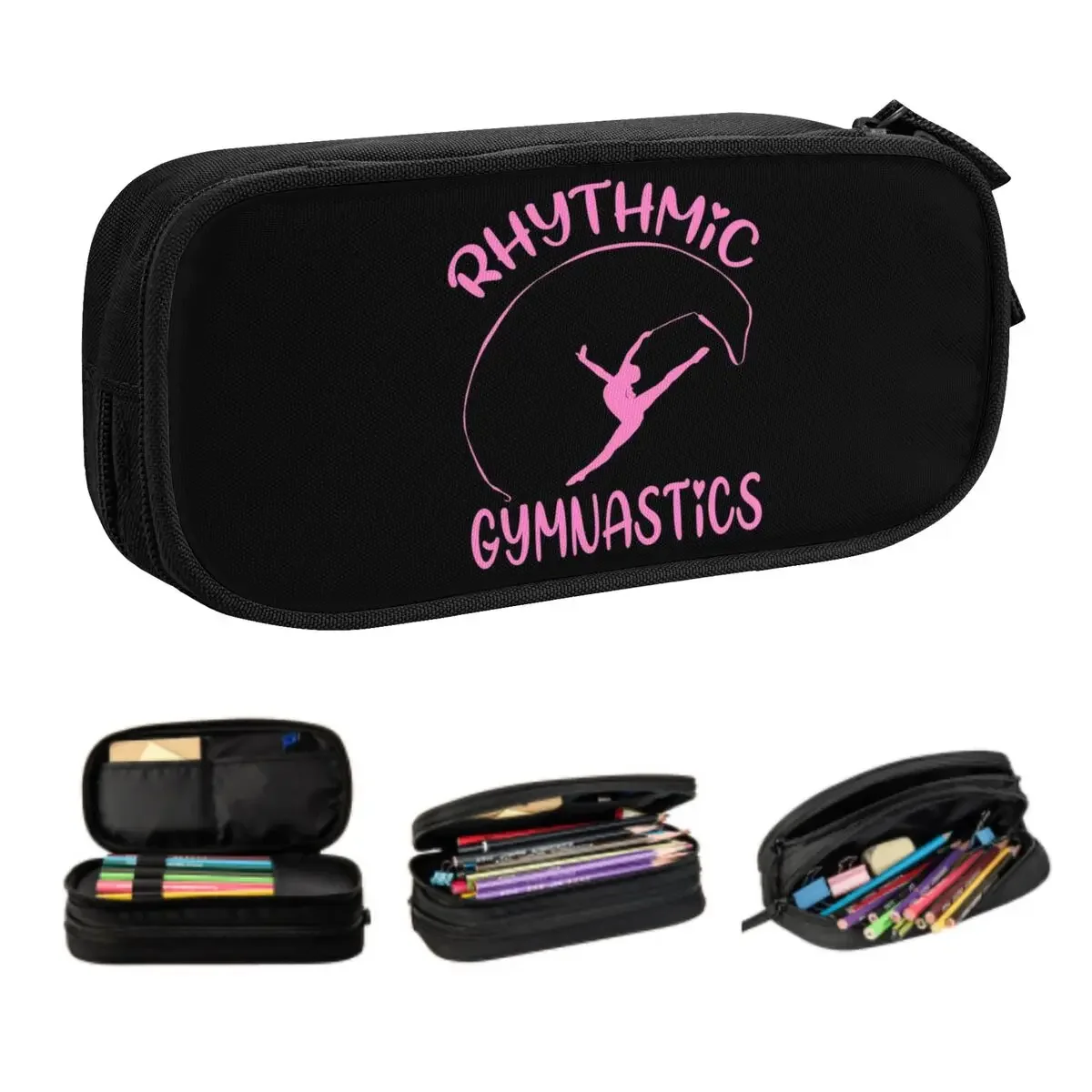 Custom Dance Rhythmic Gymnastics Pencil Case for Girl Boy Big Capacity Pen Box Bag Stationery