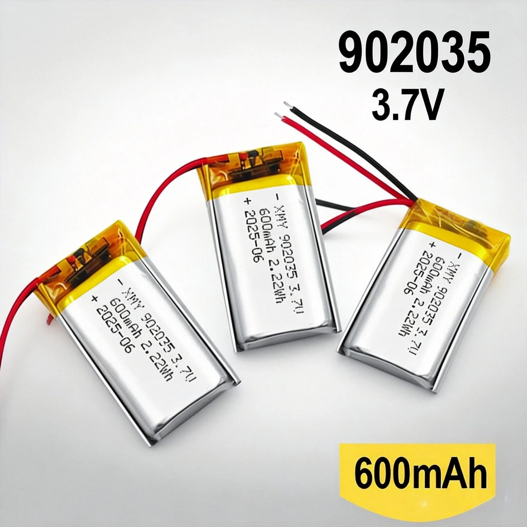 Car Recorder Battery 902035 3.7V 600mAh Rechargeable Lithium Polymer for VR Glasses & Electronic Toys