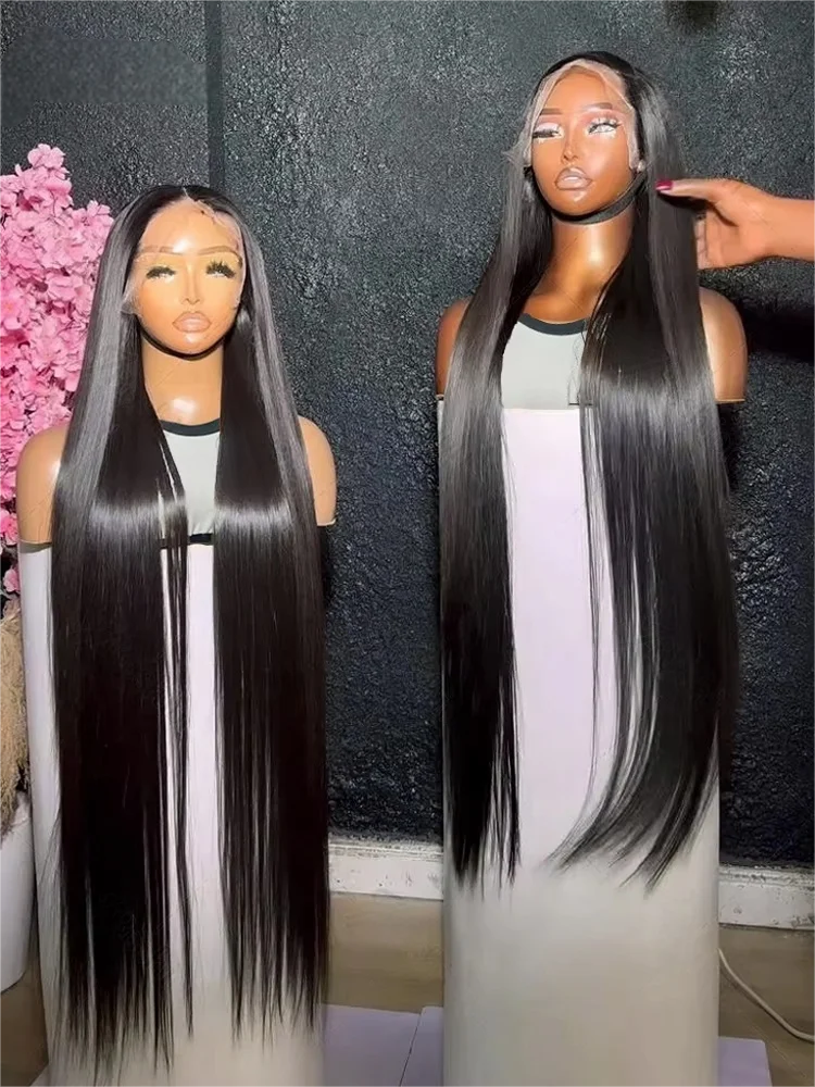 36 بوصة خصلات الشعر المستعار الإنسان الفيتنامية سوبر مزدوجة تعادل العظام مستقيم الدانتيل شعر مستعار أمامي 13x6 Hd الدانتيل أمامي غلويليس الباروكات شعر الإنسان