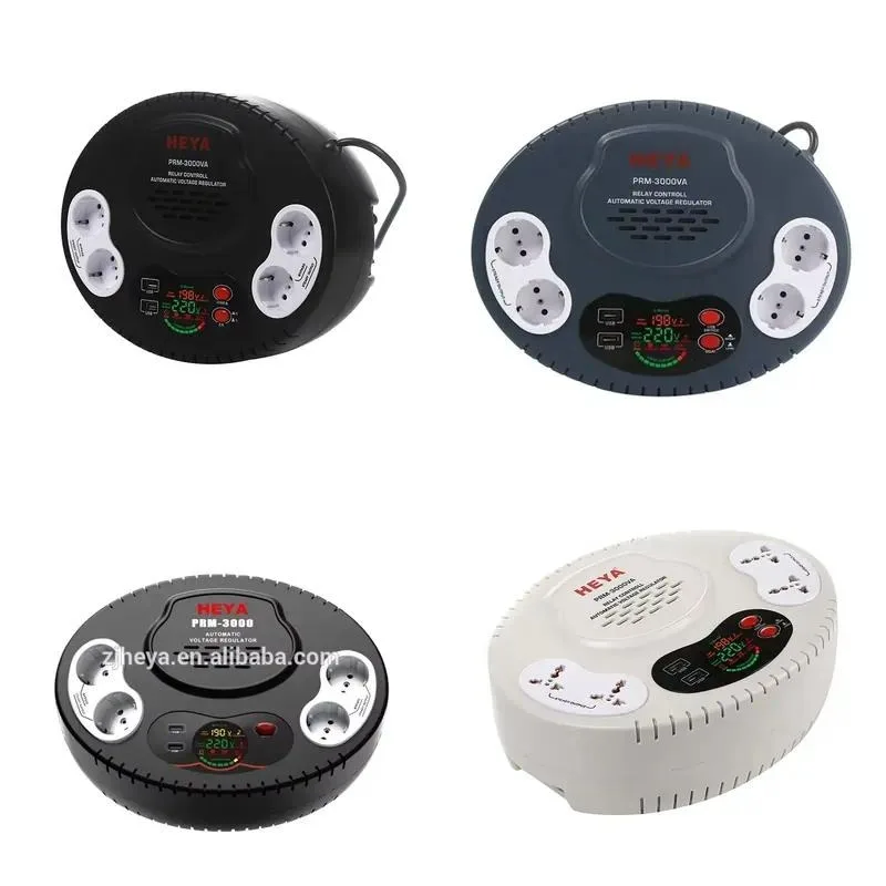 Portable 3KVA Voltage Regulator with USB 220V Stabilizer Positive Voltage Protector for Household Use