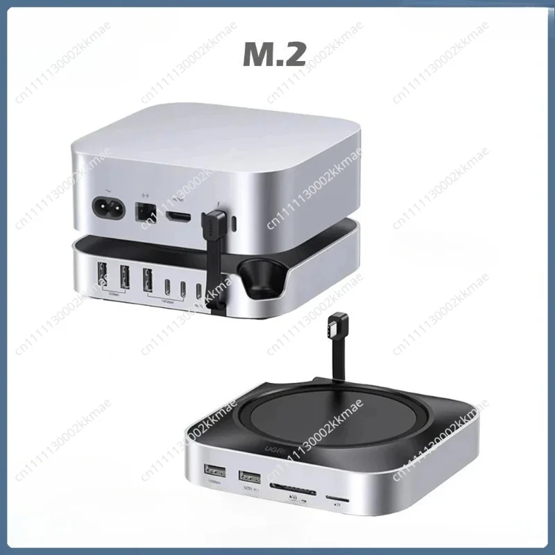 For Mac Mini M4/M4 Pro USB HUB Docking Station M.2 NVMe SSD 10Gbps 8TB Max 170MB/s USB Splitter Dock USB-A&C Ports SD&TF