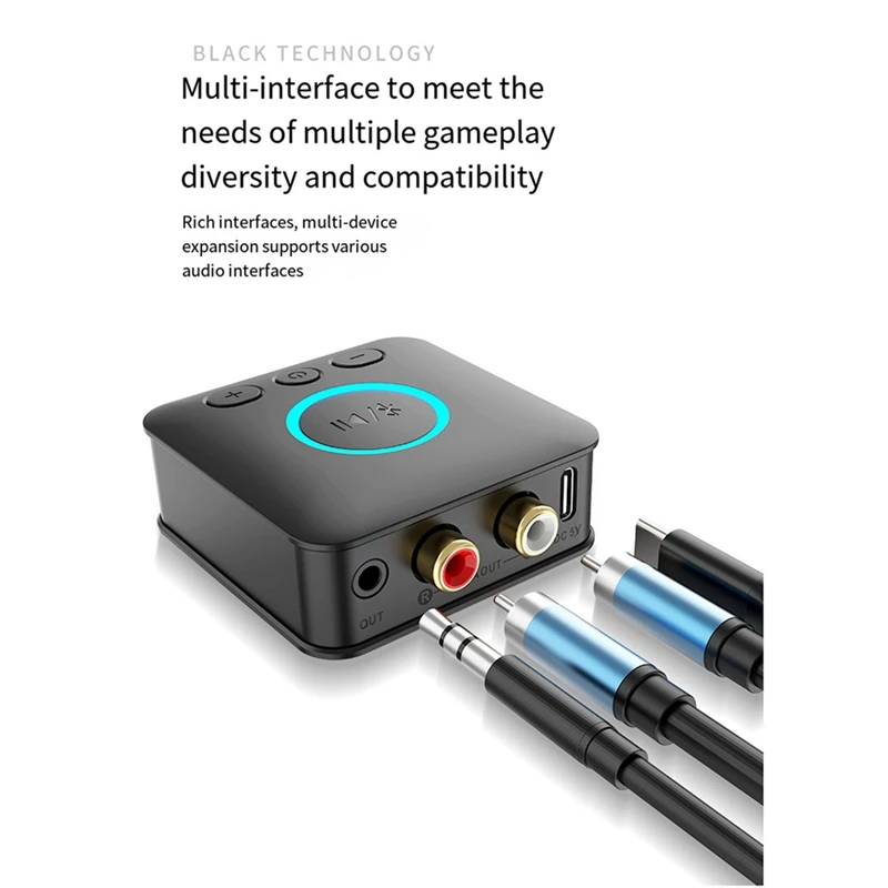 Receptor Qualcomm Bluetooth 5,1 a Aux/Rca, amplificador de Audio antiguo, reproductor de Audio inalámbrico, calidad de sonido sin pérdidas, fácil de usar