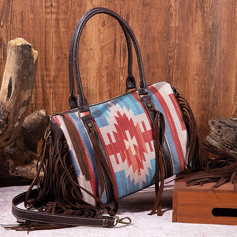 

Women Handbags With Wallet Female Shoulder Bohemian tassels Shoulder Bag Shopping Tote Bag Large Capacity Travel Bag сумка жіноч