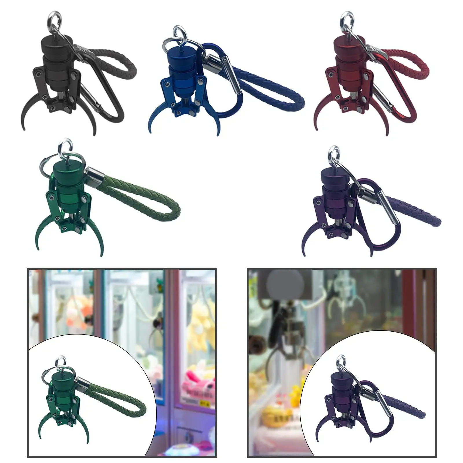 Crane Machine Keychain Cute Aluminum Claw Toy Pendant for Car Bag Backpack Purse Key Ring DIY Accessory