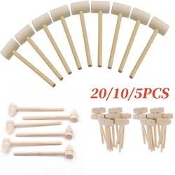 20/10/5 Pcs Mini Wooden Hammer Mallet Cake Demold Tool Jewelry Making Crab Lobster Seafood Crackers Balls Toy Kid Pounding