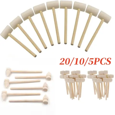 20/10/5 Pcs 미니 나무 망치 망치 케이크 Demold 도구 쥬얼리 크랩 랍스터 해산물 크래커 공 장난감 아이 두드리는 만들기
