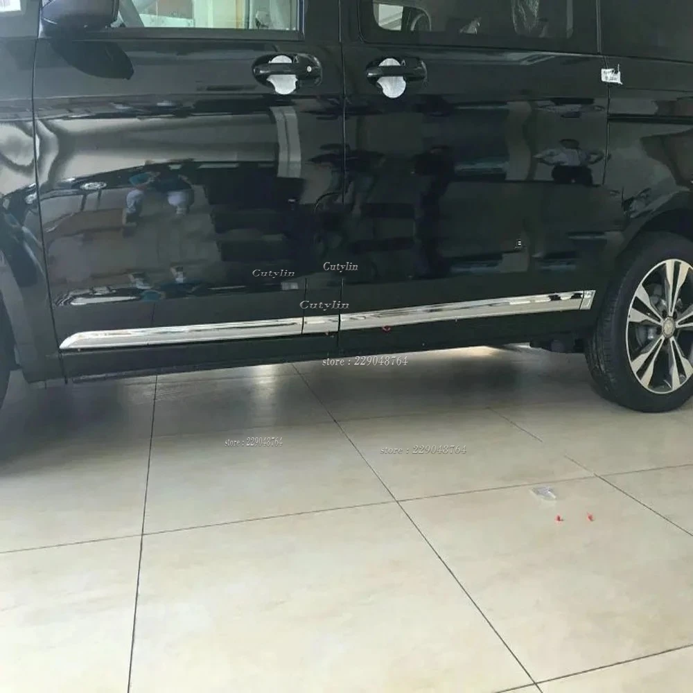 For Mercedes-Benz Vito W447 2016-2020 Car styling detector Stainless Steel chrome Side Door Body Cover trim sticks Strip Molding