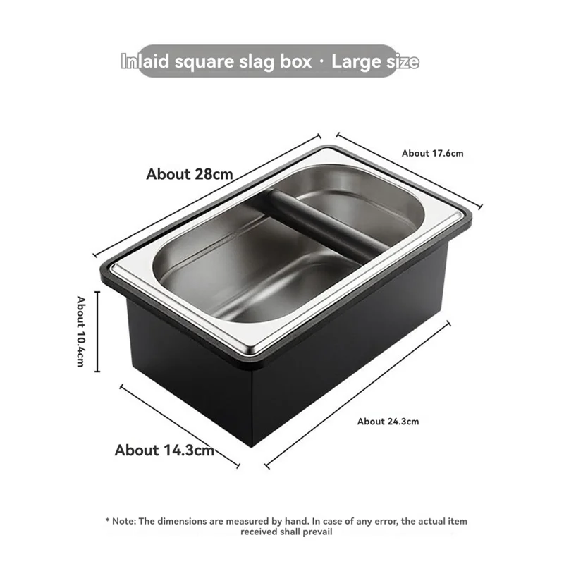 A91P Coffee Box Embedded Coffee Grounds Bucket Coffee Knock Box Coffee Powder Grounding Tank