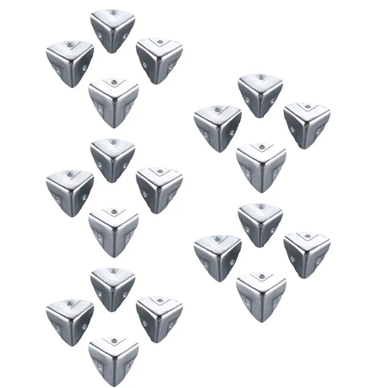 ATTWO-Durable Metal Wooden Wine Box Edge Guards, 20-Piece Set For Air Case Corner Protection