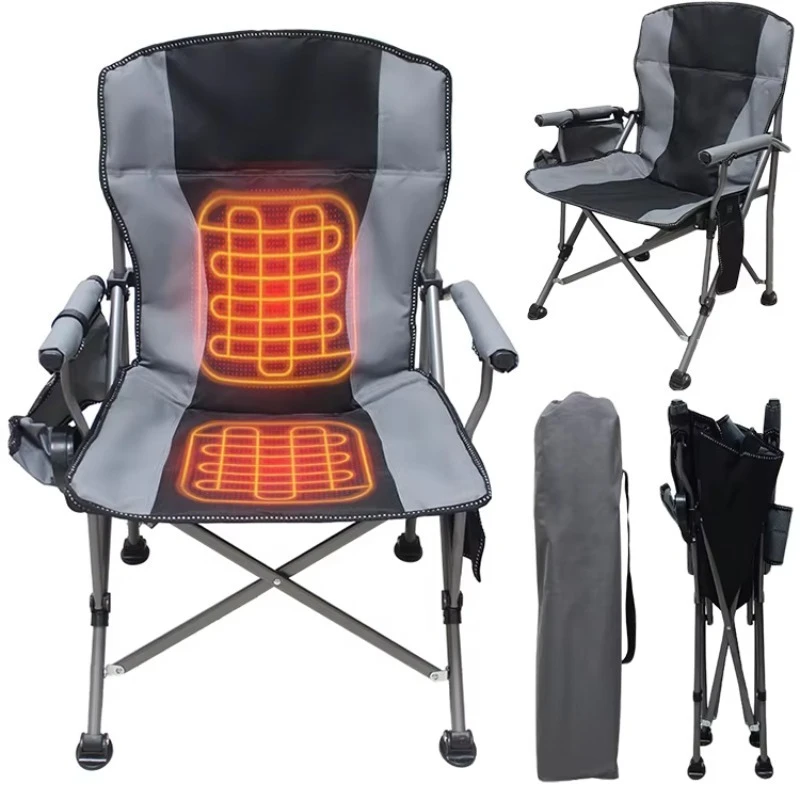 

Cordless Sports Heated Camping Chair with 3 Heat Levels and 4 Pockets, Generally Used for Outdoor Heated Camping Chair