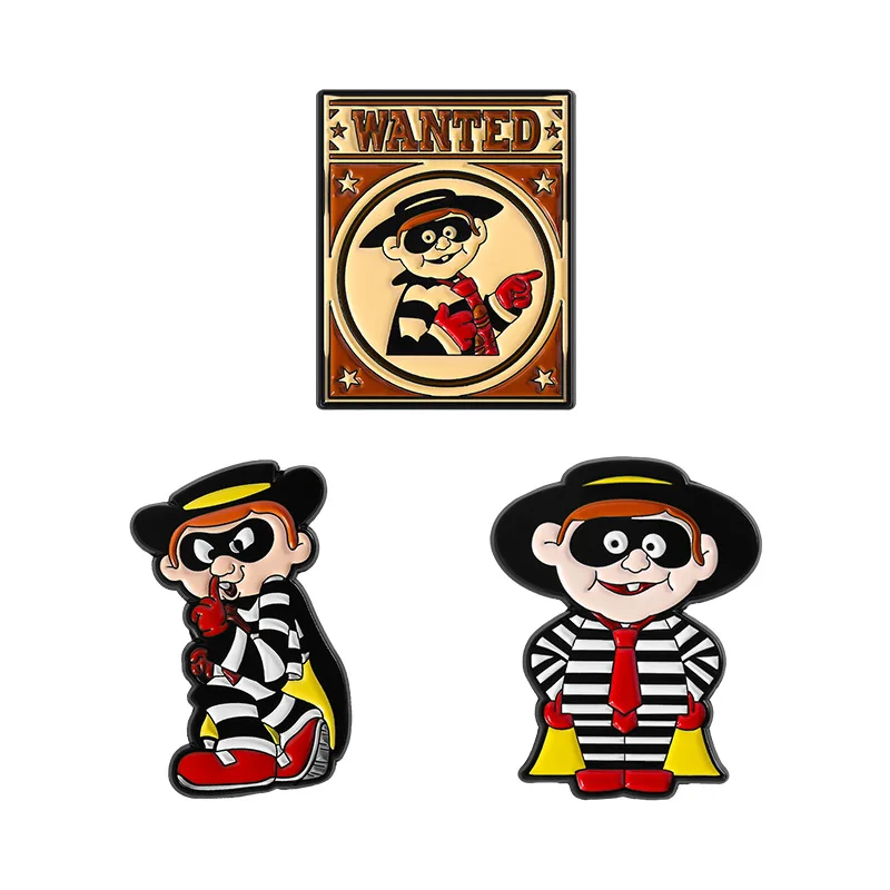 Character Expression Brooch Cartoon Stripe Dress Up Clown Metal Badge Small Gift Wholesale Backpack Pin Lapel Pins and Badges