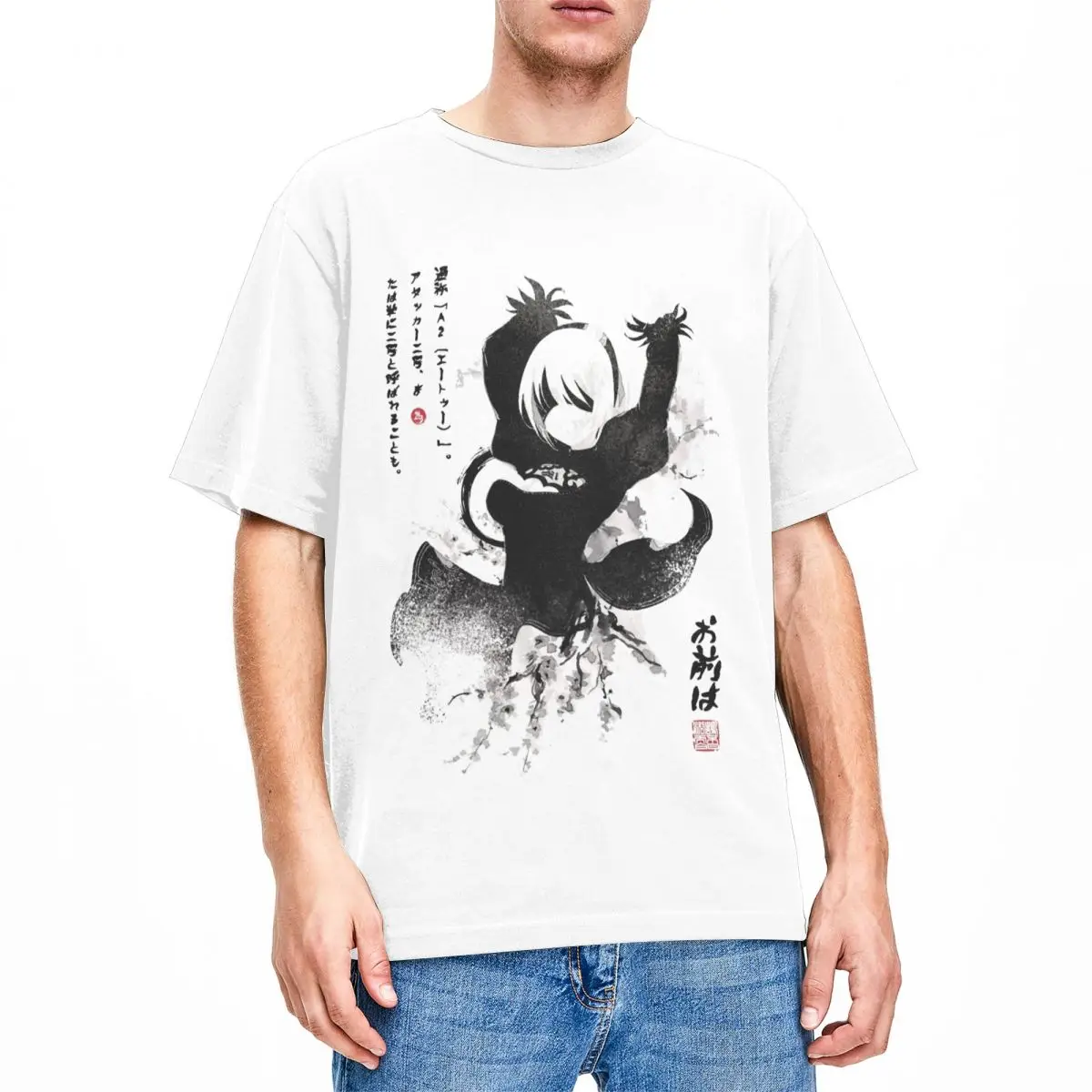 NieR Automata 2B Japan Cosplay Game Lover for Men Women T Shirts Accessories Crazy Tees T-Shirts 100% Cotton Plus Size Clothes