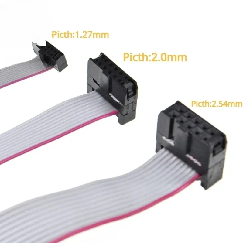 1Pcs FC-6/8/10/16/20/40/50 Pin 1.27mm/2.0mm/2.54mm Pitch Gray Flat Ribbon Jtag Isp Download Data Cable 1.27/2.0/2.54 20/30/50/CM