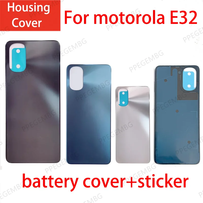 E32 para Motorola E32 para MOTO E32 caja de batería tapa Panel Shell chaiss con adhesivo cubierta trasera piezas de reparación reemplazo