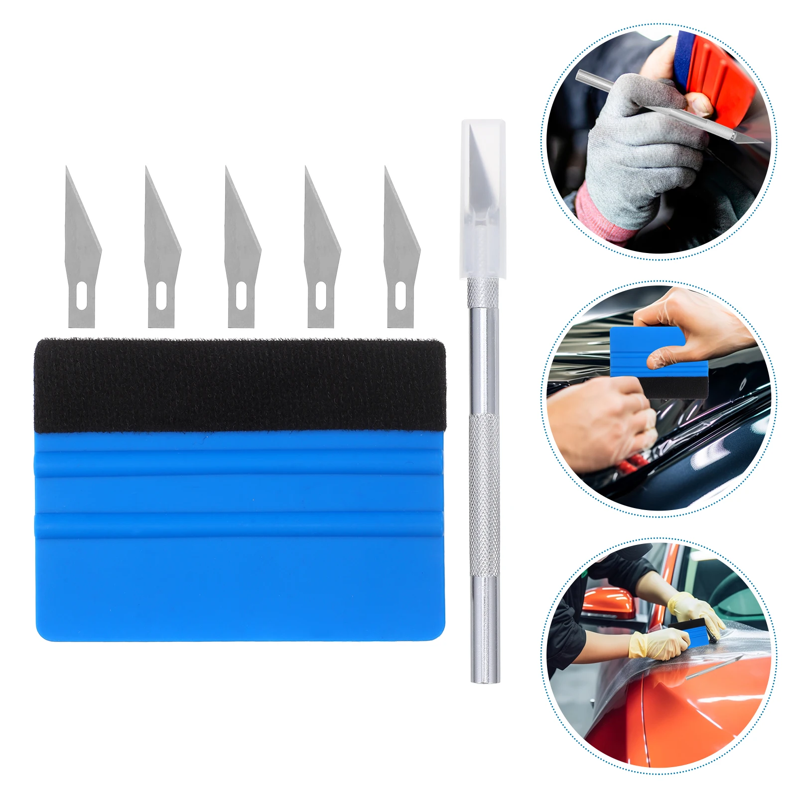 

1 Set Vinyl Wrapping Tools Car Window Tint Scraper Cutter Squeegee Smoothing Kit For Wall Sticker Peel Stick Wallpaper Window