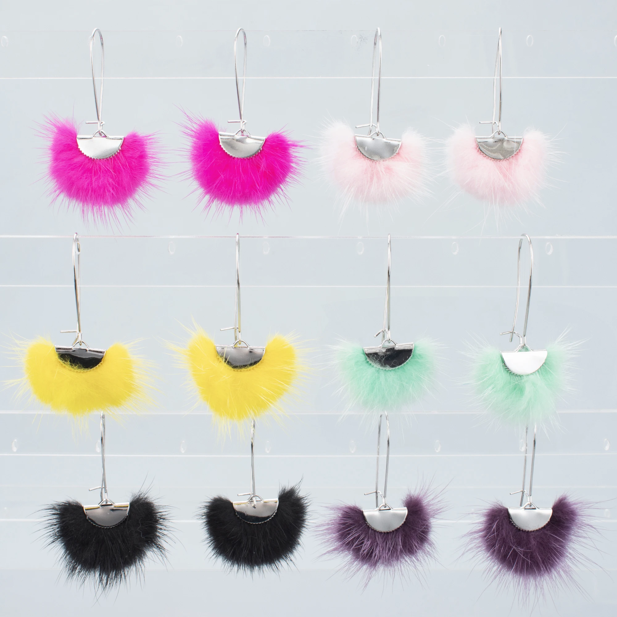 GUFEATHER 10pcs/lot,L199B,tassels,real fur mink,jewelry accessories,handmade,earrings accessories,jewelry making,diy earrings view 3