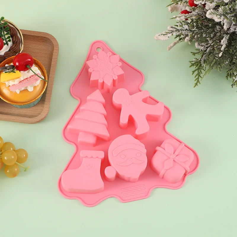 Cookie cake fondant silicone baking mold tree snowflake gingerbread man bell mold