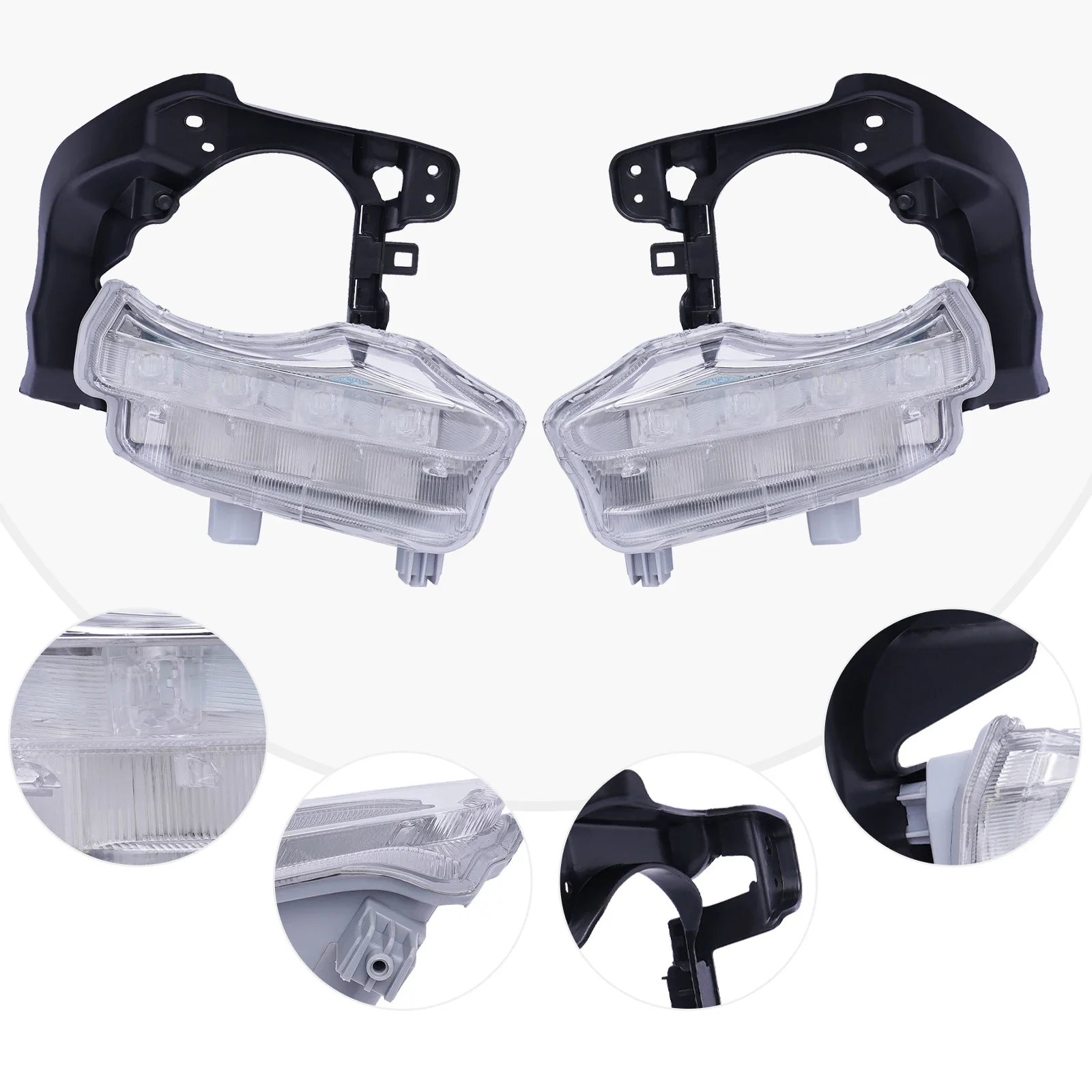 

Для 2014-2016 Toyota Highlander светодиодные противотуманные фары дневные ходовые огни 1 пара черный корпус прозрачные линзы