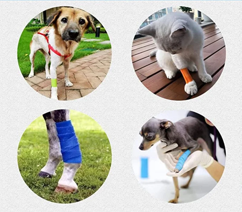 Self Adhering Bandage Injury Wrap Tape for Dogs First Aid Medical Wrap Not Stick To Hair Water Repellent Breathable Elastic Tape