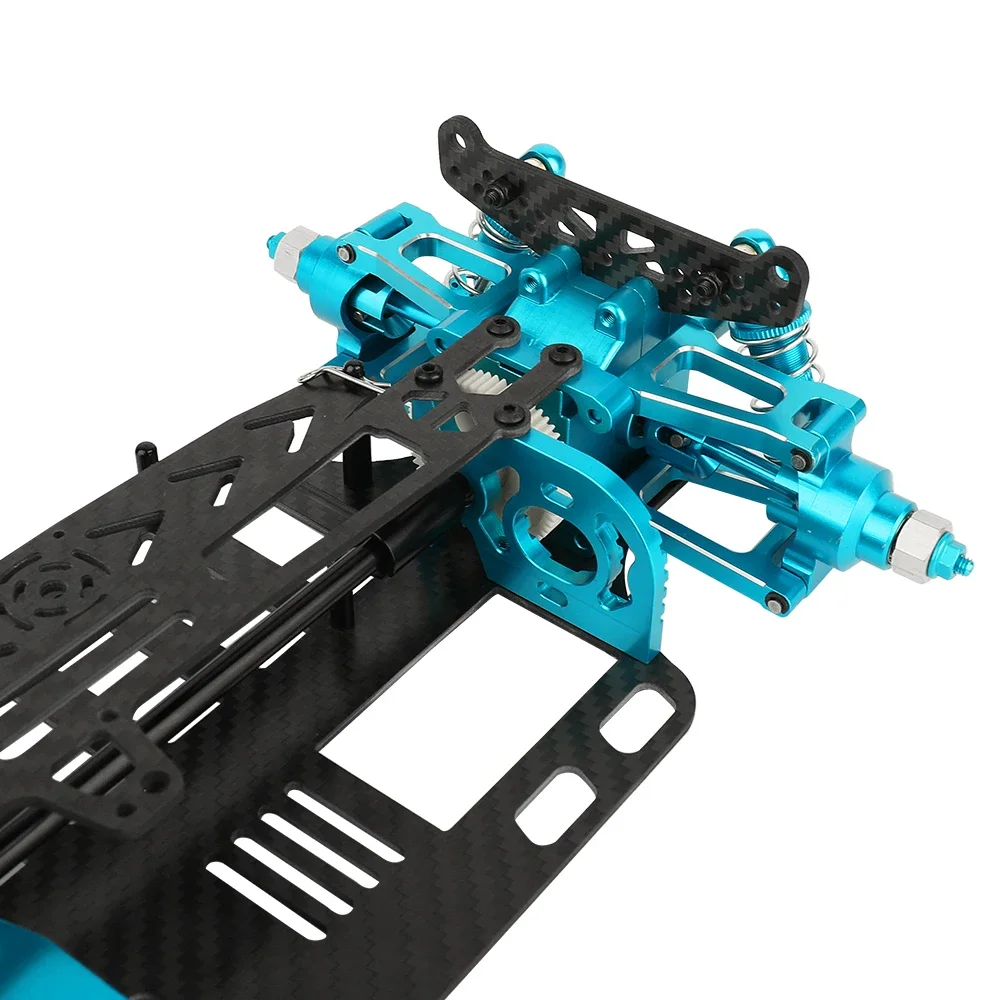 Metal Alloy & Carbon Fiber Frame Chassis with Shock Absorbers Belt Drive For Tamiya TT01 TT-01 1/10 RC Car Upgraded Parts