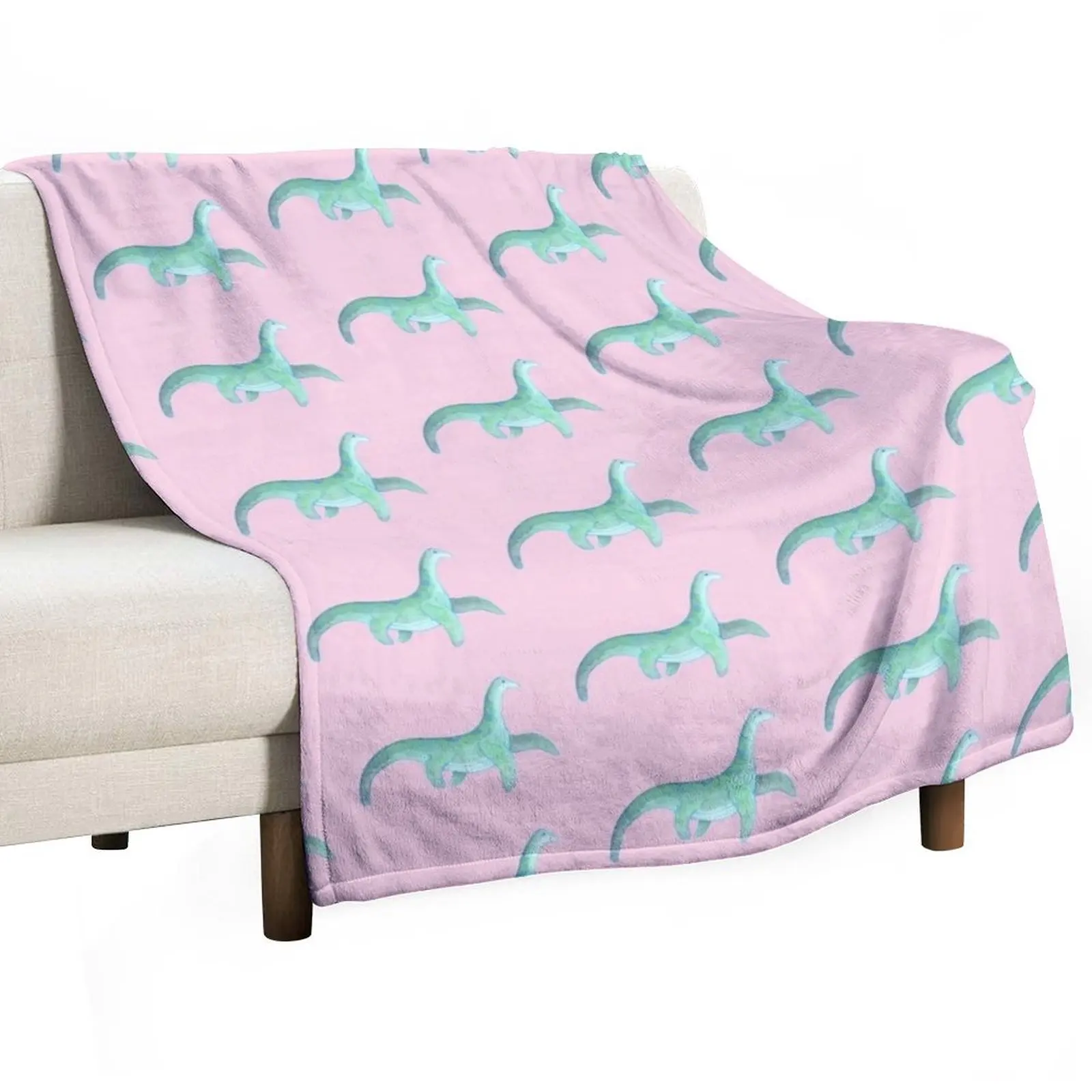 Monster of Loch Ness , Nessie (pink background) Throw Blanket manga sofa bed Polar Furry For Baby Multi-Purpose Blankets