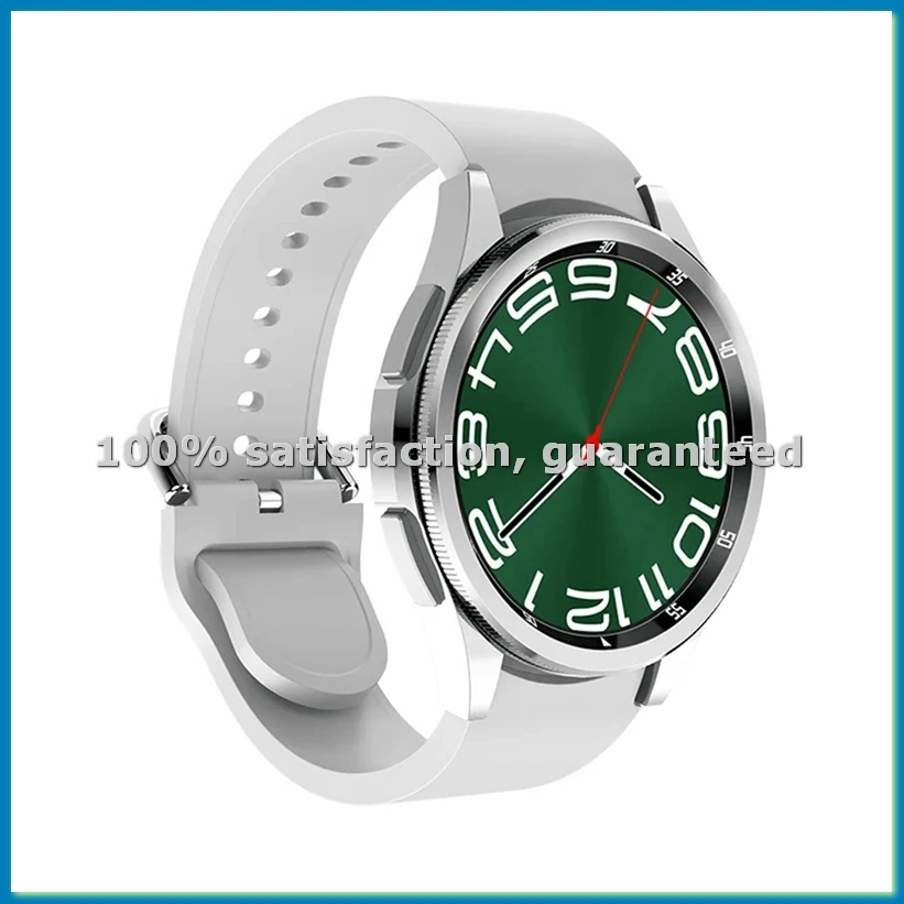 Watch 6 Watch 1.43 Inch Dual Buttons Men Women Bluetooth Wireless Charging Smartwatch Sports Watch Silver-ABWO