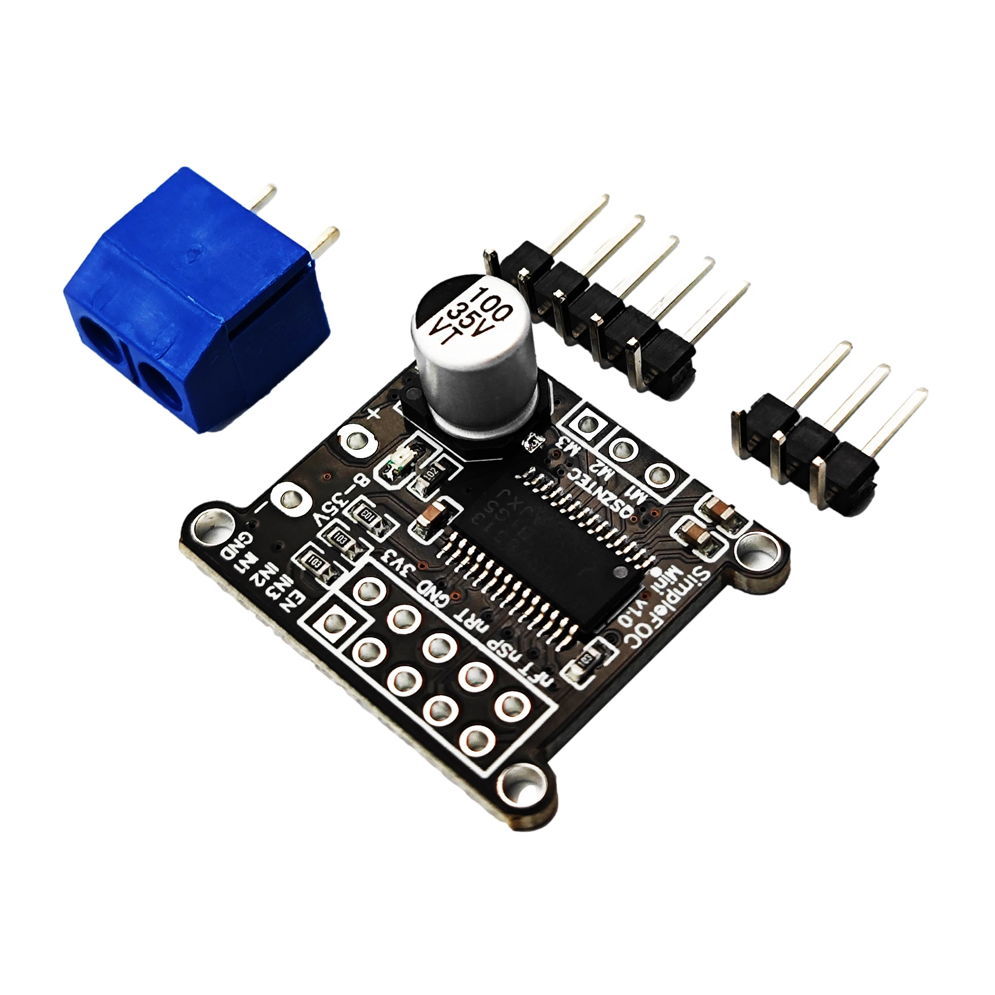 Mini Brushless Motor Driver Board, Controle FOC simples, SVPWM Módulo de Controle, V1.0, DRV8313, 8-30V