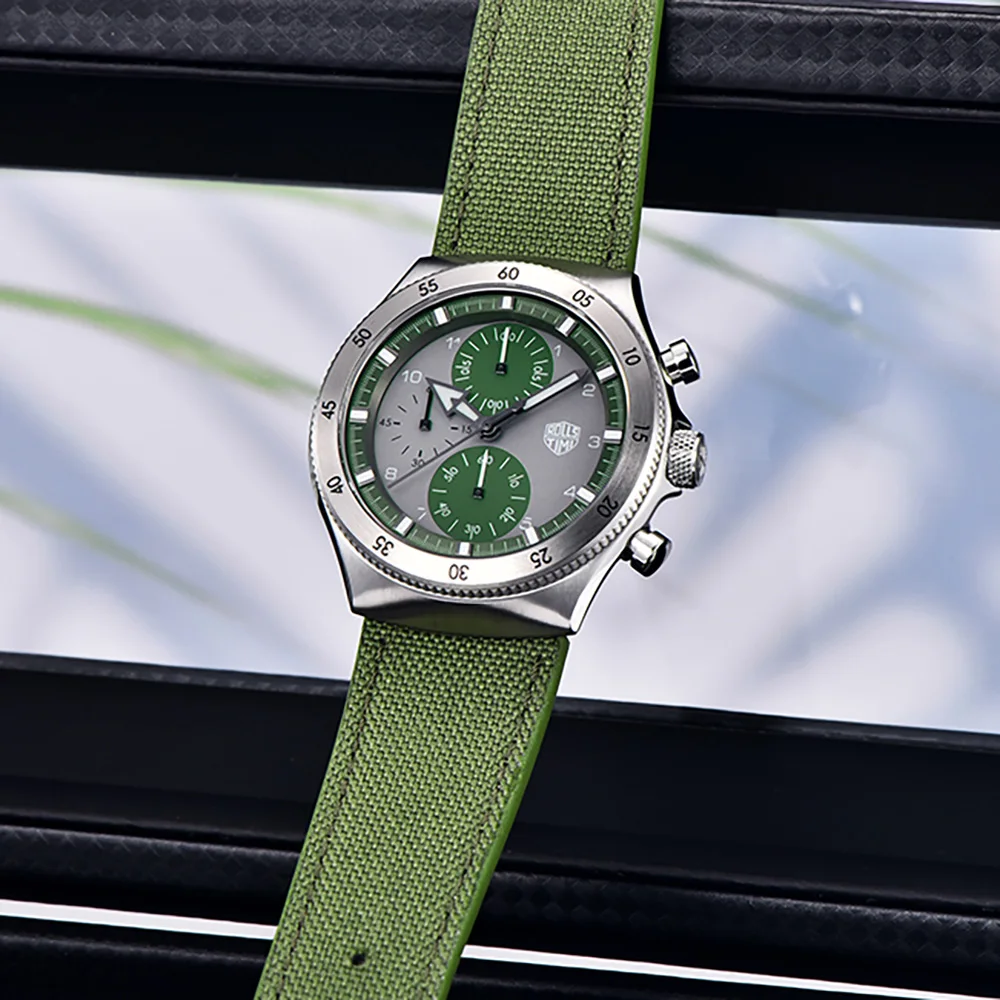 2026 new RollsTimi casual fashion men's quartz watches VD55 chronograph top sapphire mirror nylon strap men's watches waterproof